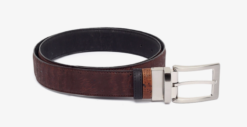 Cinturón de corcho negro-marrón reversible